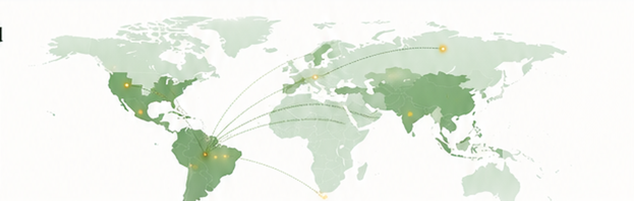 World map with export routes